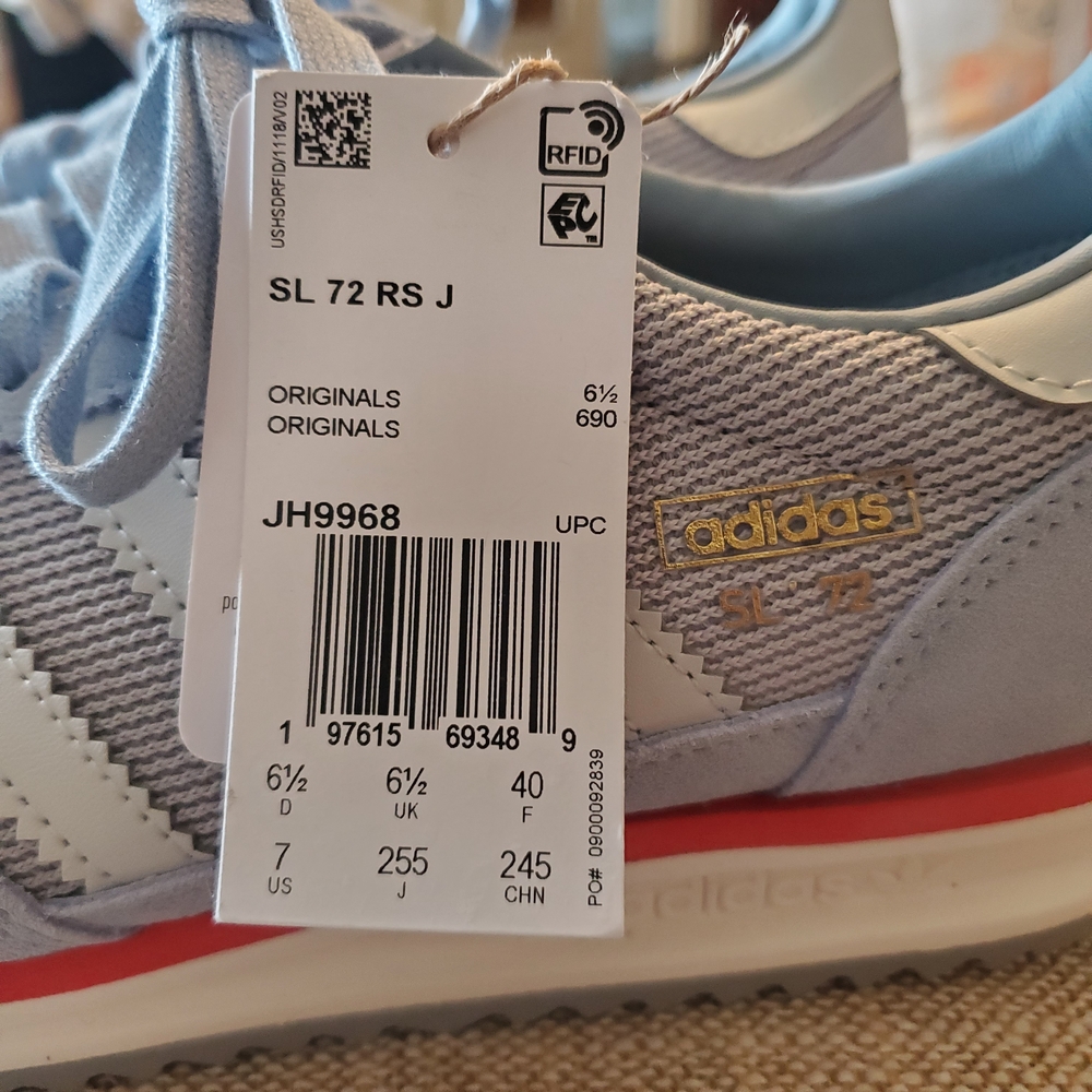 Adidas Womens Light Blue and White Sneakers NWT - Picture 3 of 9